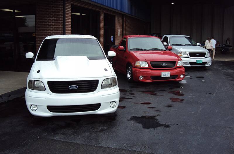 Three second generation Ford Lightning Trucks